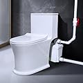 800watt Macerating Toilet with Pump, Two-Piece Upflush Toilet For Basement, Powerful & Quiet Macerating System With 3 Water Inlet & Ac Vent, 36ft Vertically, Skirted Bowl