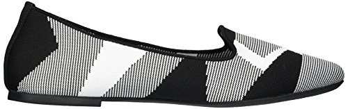 Skechers Women's Cleo-Sherlock-Engineered Knit Loafer Skimmer Ballet Flat, Black/White, 9 M Us #TOP5
