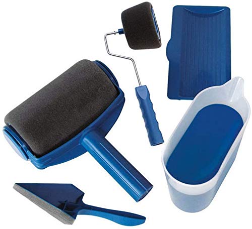Rullo per Pittura con Serbatoio Professionale, JPYH 5 Set di Kit Rulli per Pittura,rullo di pittura pro Pennelli per pittura murale che decorano Runner Pro Tool,Blu