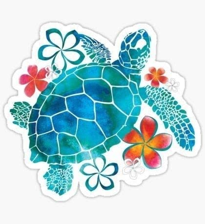 Sea Turtle_Sticker -Vinyl -Decal for car Bumper, Water Bottle, tumblers, Laptop Waterproof 5"
