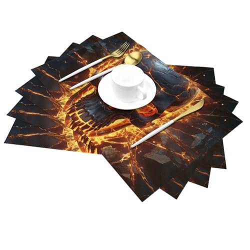Set de table en PVC lavable antidérapant résistant chaleur 4 pièces - 3
