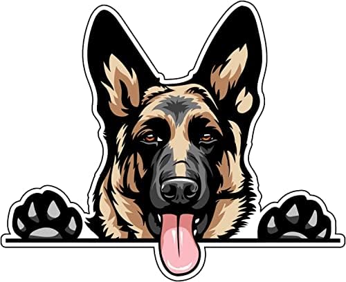WALES German Shepherd Smiling Dog Decal Multi Color Sticker for Cars | Trucks | Vans | SUV | Window | Wall | Mirror | Door | Laptop | Mac 5.7'' | WALES- 133