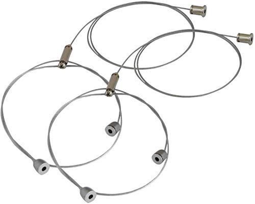 1x Seilabhängung Einbauset 1M Drahtseil Y Aufhängung Chrom für LED Zubehör, Panel, Lampen inkl. Schrauben, Dübel