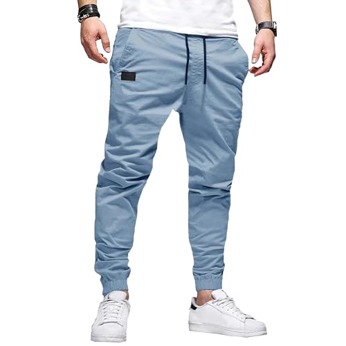 Me's Joggers Pants Casual Cotton Drawstring Chino Cargo Pants Hiking Outdoor Track Twill Workout Jogging Sweatpants