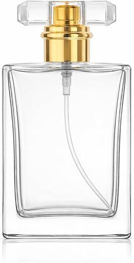 Hunky Dory 50ml Empty Clear Glass Delicated Perfume Decant Spray Bottles with Metally Pump and Unique Cap For DIY Perfume,...