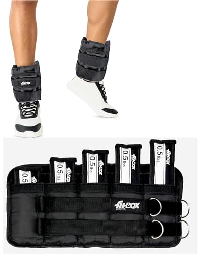 Image of FitBox Sports Adustable Ankle Weight With Removable 5 Weight Bags for Training, Running, Boxing, Jogging, Cycling