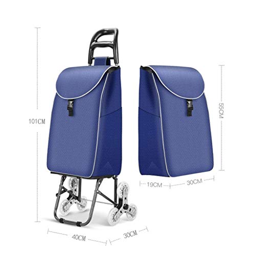 WLKINF Tragbarer Einkaufstrolley, ultraleicht, tragbar, faltbar, Aluminiumlegierung, 6 Räder, Einkaufswagen… – Bild 3