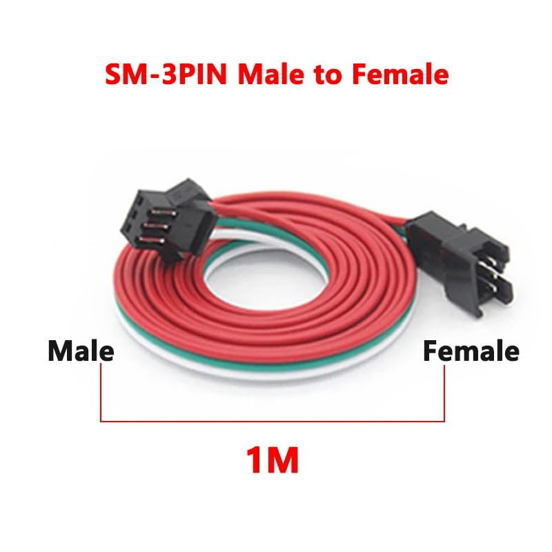 Switian 4-Pack 100cm 3-Pin JST SM LED Connector Cable for WS2812B/WS2811/SK6812/Symphony Lights - Image 2