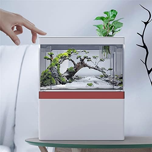 YWSZJ Mini Fish Tank with Filter and LED Light Aquarium Tropical Freshwater Phone Office Mat Stand Hydroponic Plant Basket (Color : Clear, Size : 19x10x21.2cm)