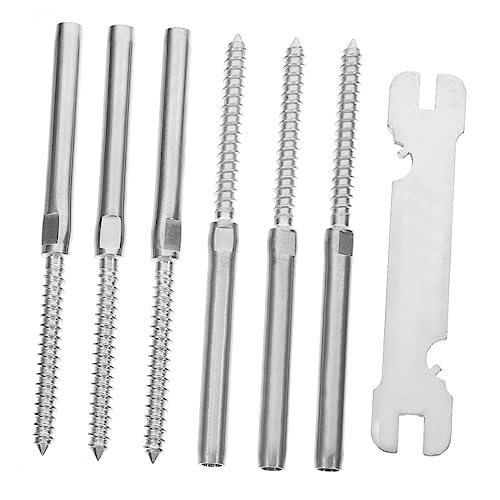 HOLIDYOYO Deck Railing Kit 3/16 Inch Cable Railing System Stainless Steel Lag Screws Easy Installation