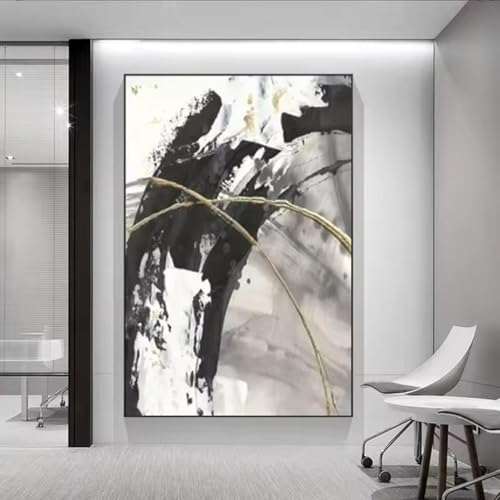 Décoration d'intérieur moderne toile abstraite grise blanche 60x80
