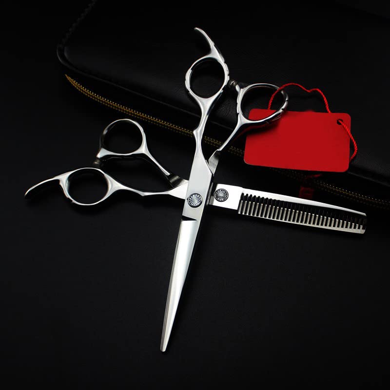 Ciseaux de coupe de cheveux professionnels en acier 440c argenté YZCIS - 2