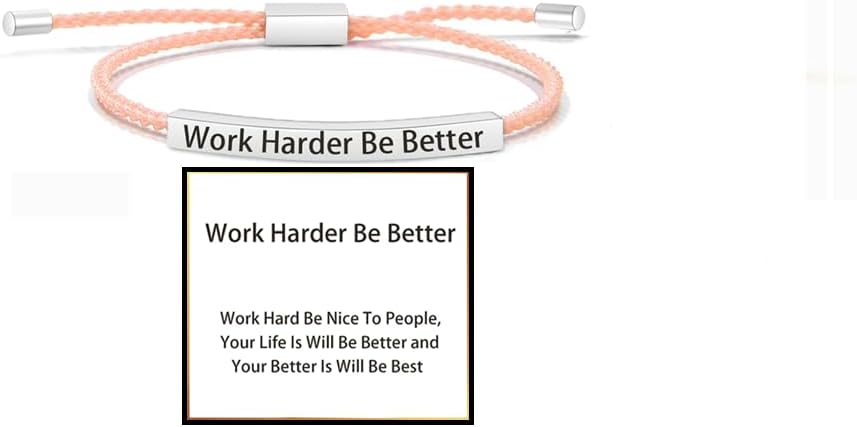 LIU JUN Dont Let The Hard Days Win Motivational Tube Bracelet For Women, Adjustable Hand Bradied Wrap Stainless Steel Inspirational Gifts Jewelry