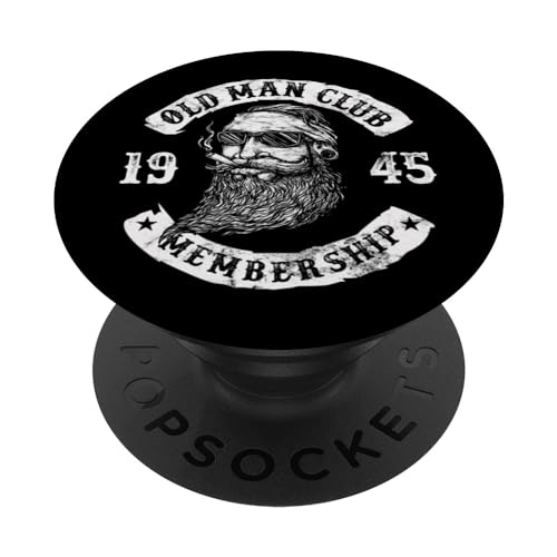 Cumpleaños 1945 Hombre Mujer Original Old Man Club Member PopSockets PopGrip Intercambiable