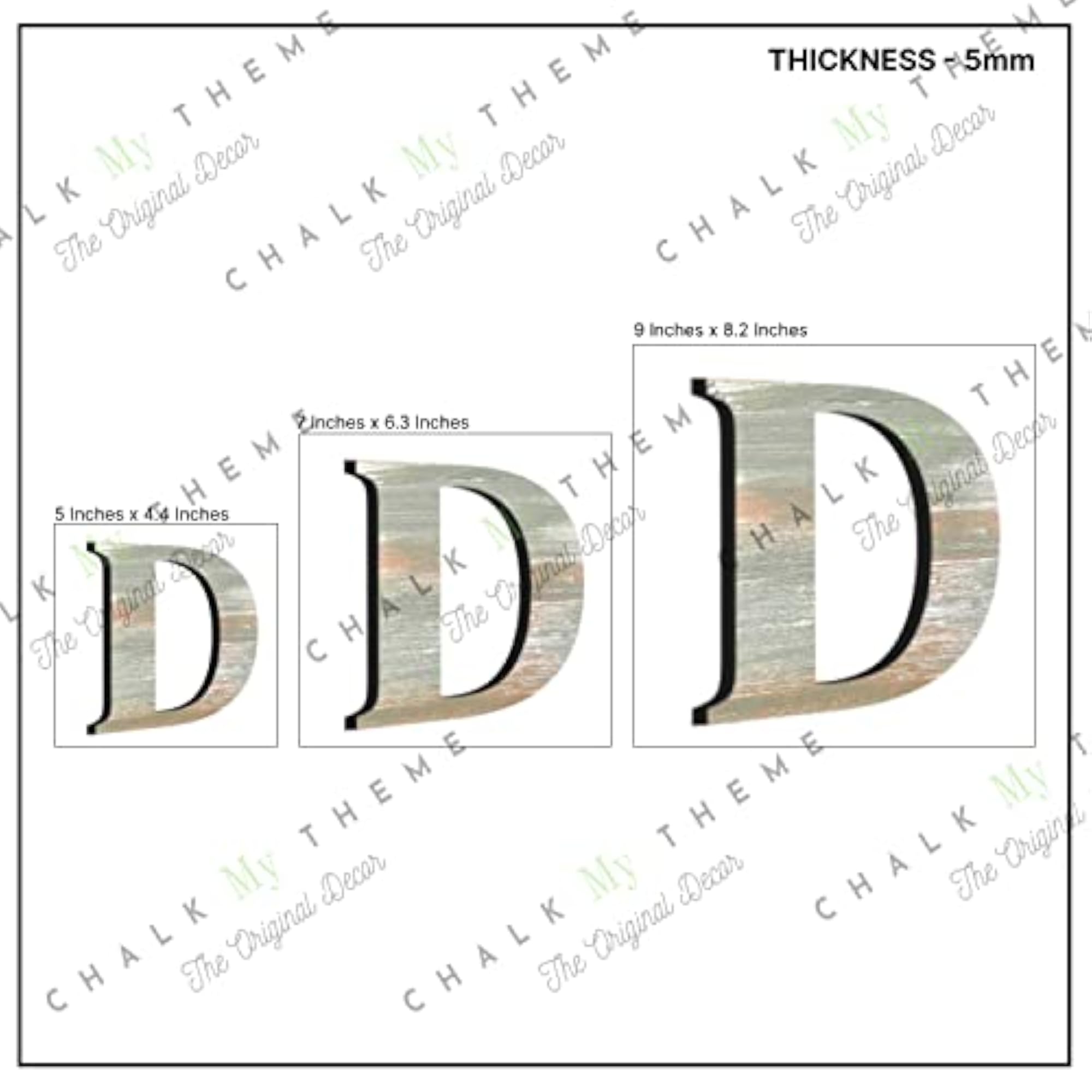 Wooden Alphabet Letter D for Wall Decoration