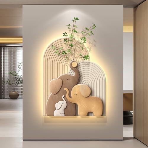 Décoration murale 3D LED en grès marron, une œuvre d'art verticale d'exception