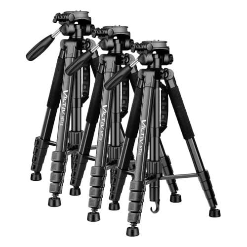 Image of Tripod for Camera and Phone, 72 inch Tall Camera Tripod Monopod with Remote, Professional Heavy Duty Compact Camera Stand for iPhone, DSLR, Spotting Scope, Telescope, Binocular (Pack of 3)