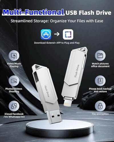 Stylo USB 3.0 avec mémoire externe 256Go compatible iOS Android Mac et PC Windows - 5