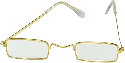 Amscan Mr. & Mrs. Santa Gold Square Plastic Glasses - 5.5" x 1.5" (1 Count) - Festive Holiday Party Eyewear for Couples