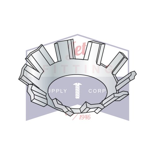 4 Countersunk External Tooth Lock Washers | Steel | Zinc (Quantity: 10000)