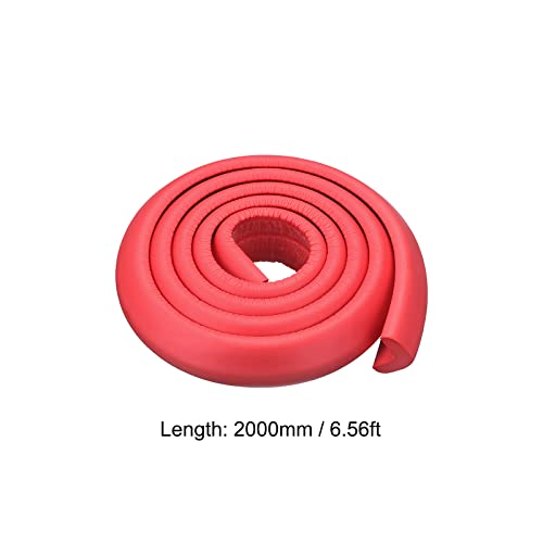 Image of uxcell Corner Guards Edge Protectors 6.56ft(2M), 4Pack Foam Safety Bumper L Shape for Furniture Corner Table Edge Guard, Red