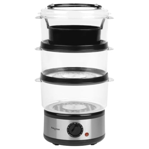 Salter 3 Tier Electric Food Steamer, 7.5 L With Rice Bowl, 500 W