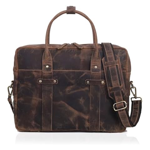 VC VINTAGE COUTURE Leather Messenger Bag for Men and Women - Laptop Briefcase Bag For College - Best Office Satchel Bag Cover