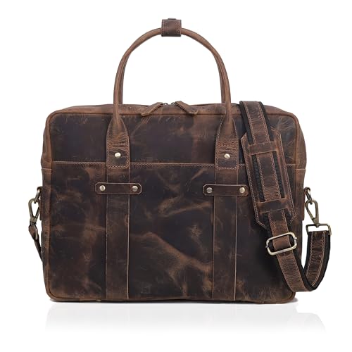 VC VINTAGE COUTURE Leather Messenger Bag for Men and Women - Laptop Briefcase Bag For College - Best Office Satchel Bag