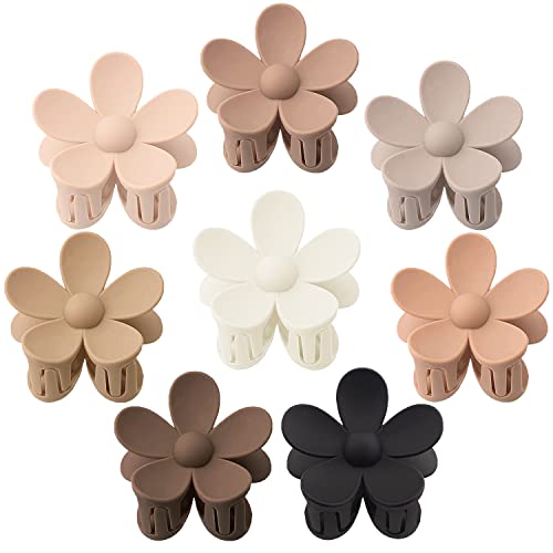 Large Matte Claw Clip Set of 8 (Neutral Tones)
