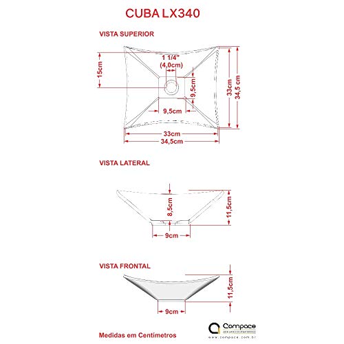 Kit Cuba L34 C/Válvula Metal 1'' (2,6cm), Compace, Branca