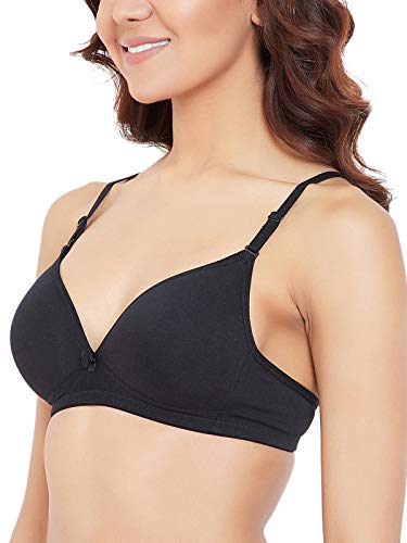 Image of Clovia Women's Cotton Lightly Padded Wire Free T-Shirt Plunge Bra