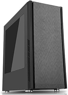 CiT Dark Star Midi Case with 1 x12 cm Blue 4 LED Rear Fan and Side Window Panel - Black