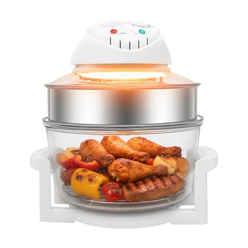 Image of PERFERATE 17.96Qt Turbo Air Fryer Convection Countertop Toaster Oven Halogen Oven Temperature Control Range 32℉ to 482℉ Portable Glass Air Fryer Electric Grill Roaster bake Cooker