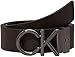 Calvin Klein Men's Adj/Rev Ck Metal Bombe Pb 35mm K50k510948 Adj/Rev Belt, Black (Ck Black Pebble/Dark Brown Smooth), 115