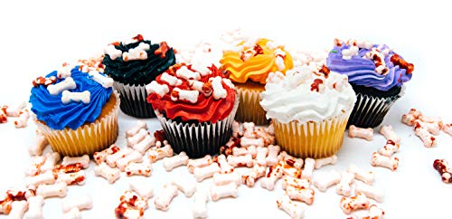 Bloody Bones Treat Toppers - 1 Lb. Resealable Stand Up Candy Bag - White Candy Bone Shaped Sprinkles w/ Red Splashes - Halloween Themed Sprinkles for Holiday Desserts and Snacks - Thumbnail 6