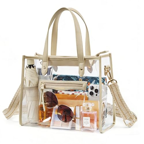 Image of Missnine Clear Bag for Stadium Events, 12x6x12 Approved Clear Tote Bag for Women