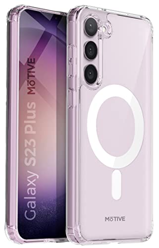 MOTIVE for Samsung Galaxy S23 Plus Magnetic Case, Compatible with MagSafe, [Never Yellowing Clear Case] Transparent Slim Shockproof, Protective Phone Case (6.6