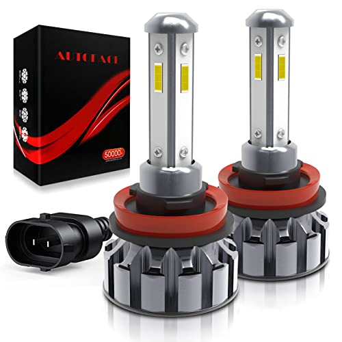 AUTOFACE H11/H8/H9 LED Fog Light Bulbs-6000K Cool White, 50W 8000 Lumens Per Pair, Super Bright and Penetration, Long Lifespan, Plug and Play, Fanless, Pack of 2
