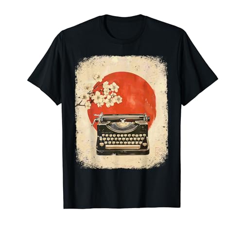 Typewriter Writer Book Authors Novelist japan art cherry Camiseta