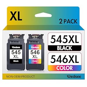 Redsee 545 XL 546 XL Cartuchos de Tinta Compatible Cartucho Tinta para Canon 545 y 546 XL PG-545XL CL-546XL para Canon Pixma TS3150 TS3151 MG2550S MG2550 MG2950 TR4550 TR4551 MX495 (Negra y Color)
