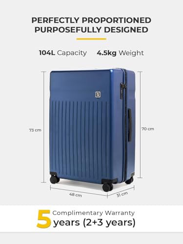Image of EUME Aerotop Cabin + Classic Check-in Large Trolley Bag Set of 2 | Aerotop Top Open Cabin Suitcase with Laptop Compartment + 75cm Large Check-in Luggage | Polycarbonate | TSA Lock | Black