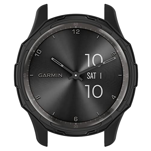 MOTONG Compatible with Garmin VivoMove Trend TPU Protective Case - TPU Protective Watch Case Cover Shell Compatible with Garmin VivoMove Trend(TPU Black)