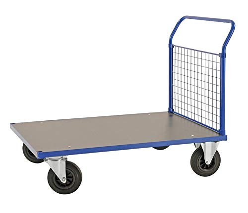 Plattformwagen - Transportwagen - Lagerwagen - Rollwagen - Gitterstirnseite - 2 Bock- und 2 Lenkrollen - Belastung: 500 kg Industriequalität (128,3 x 80 x 102 cm)