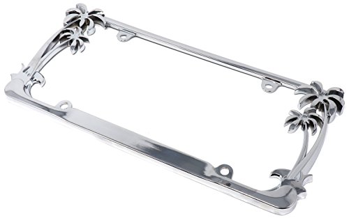 Cruiser Accessories Unique Imports Chrome Metal Palm Tree Hawaiian Car Truck License Plate Frame #TOP3