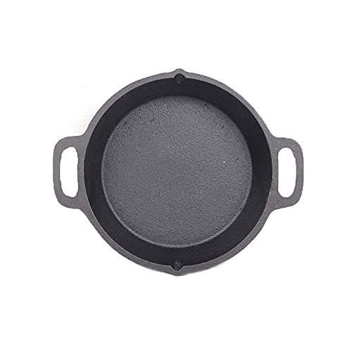70’S KITCHEN Cast Iron Double Handle Skillet Pan for Cooking – Pre-Seasoned, 10Inch, Black