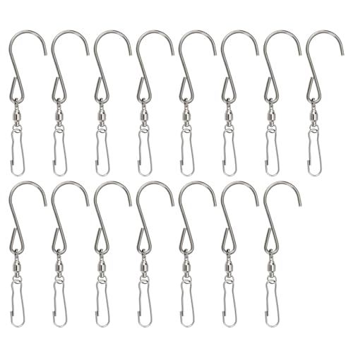 Be In Your Mind 15 Pezzi Gancio Girevole In Acciaio Inox Clip Rotanti 9,3x2,2 Cm Per Appendere Campanelli Eolici Crystal Twisters Gancio Girevole A 360 Gradi Argento