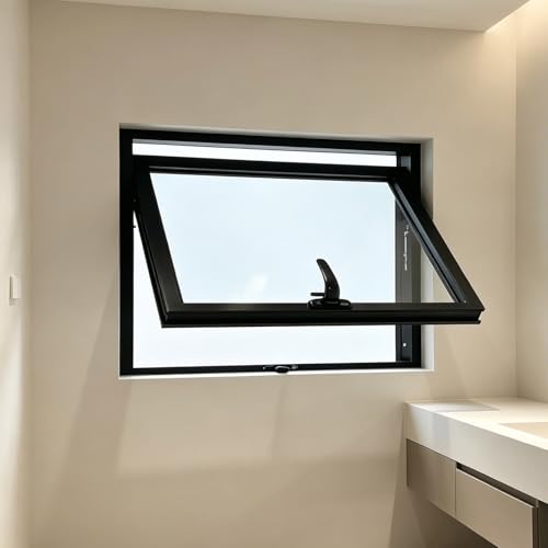 Black 360 Degree Rotation Home Replacement Aluminum Window, 33x20inch/ 84x51cm Basement Window with Tempered Glass, for Home, Bathroom, Garage, Shed Window