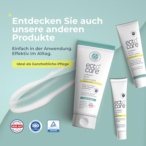 ectocare® Psoriasis Creme Akut mit 5% Ectoin 30ml | Schuppenflechte Salbe ohne Kortison | Medizinprodukt Reduziert Schuppenbildung, Juckreiz & Rötungen | Lindert trockene, rissige & schmerzende Haut