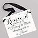 Ritzy Rose Wedding Memorial Sign for Father of the Bride Celebrating From Heaven - Black Font on White Linen Cardstock Paper with Black Satin Ribbon 11x8.5 inches