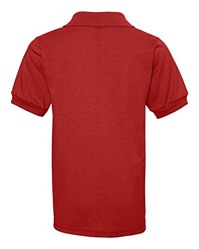 Jerzees Boys' Spotshield Short Sleeve Uniform Polo (2-Pack), True Red, Small #TOP4